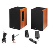 KS01 aktīvais grāmatu plaukta skaļruņu komplekts, 80 W, koks