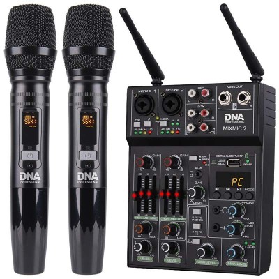 DNA MIXMIC 2 audio mikseris USB Bluetooth + bezvadu mikrofonu komplekts DNA MIXMIC 2 audio mikseris USB Bluetooth + bezvadu mikrofonu komplekts