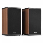 BS20 aktīvais plaukta skaļruņu komplekts ar akumulatoru, tumša koka