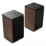 BS20 aktīvais plaukta skaļruņu komplekts ar akumulatoru, tumša koka