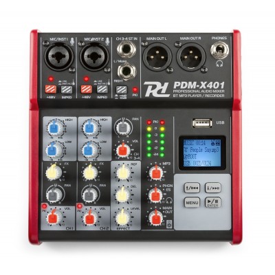Power Dynamics PDM-X401 4 kanālu studijas mūzikas mikšeris