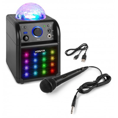 SBS50B-PLUS karaoke komplekts melns ar LED gaismas efektiem