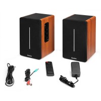 KS01B aktīvais grāmatu plaukta skaļruņu komplekts 120 W BT koks