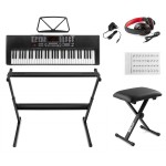 Max KB5SET elektroniskās tastatūras Premium komplekts ar 61 apgaismotu taustiņu 