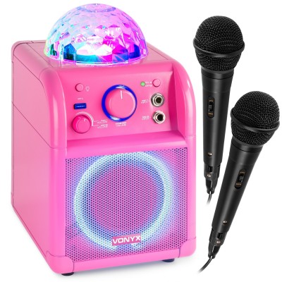 SBS55P BT karaoke skaļrunis LED lodīšu rozā krāsā