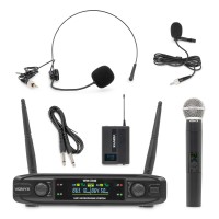 WM42HB Bezvadu mikrofonu sistēma UHF ar 1 rokas mikrofonu un 1 ķermeņa mikrofonu