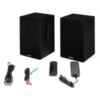 KS02 aktīvais grāmatu plaukta skaļruņu komplekts, 80 W, BT, melns