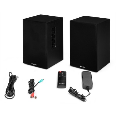KS02 aktīvais grāmatu plaukta skaļruņu komplekts, 80 W, BT, melns KS02 aktīvais grāmatu plaukta skaļruņu komplekts, 80 W, BT, melns