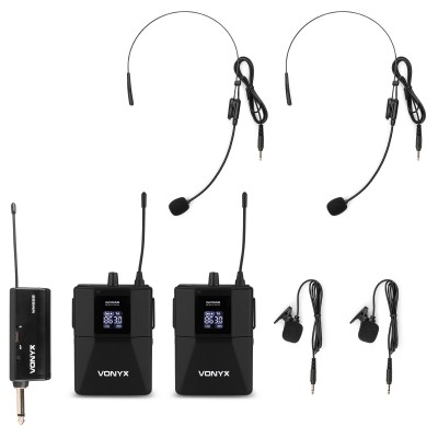WM552B Dual Wireless Bodypack mikrofona Plug-and-Play komplekts UHF