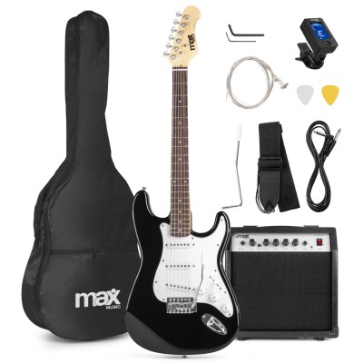 MAX GigKit elektrisko ģitāru komplekts melns