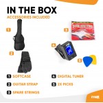 GigKit elektriskā ģitāras paka sarkanā krāsā