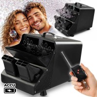 LIGHT4ME BUBBLE BIG ACCU burbuļu mašīnas ģenerators 30W melns ar baterijām darbināms 6000 mAh bezvadu tālvadības pults