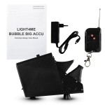LIGHT4ME BUBBLE BIG ACCU burbuļu mašīnas ģenerators 30W melns ar baterijām darbināms 6000 mAh bezvadu tālvadības pults