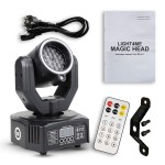 LIGHT4ME MAGIC HEAD kustīgā galva FX LED DMX gobo stars gredzens lāzers zaļš 50 mW bezvadu tālvadības pults