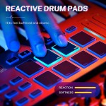 Donner DMK 25 MIDI tastatūras kontrolieris Mūzikas mini taustiņš ar 8 apgaismotiem bungu spilventiņiem, 4 pogām, 4 vadības faderiem MIDI kontrolieris, melns