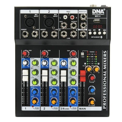 DNA MIX 4 analogais audio mikseris USB MP3 4 kanāli