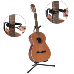 SUPRIMO GS2 ģitāras statīvs, salokāms, uz grīdas novietojams, pārnēsājams, drošības siksna 62–74 cm, līdz 25 kg SUPRIMO GS2 ģitāras statīvs, salokāms, uz grīdas novietojams, pārnēsājams, drošības siksna 62–74 cm, līdz 25 kg