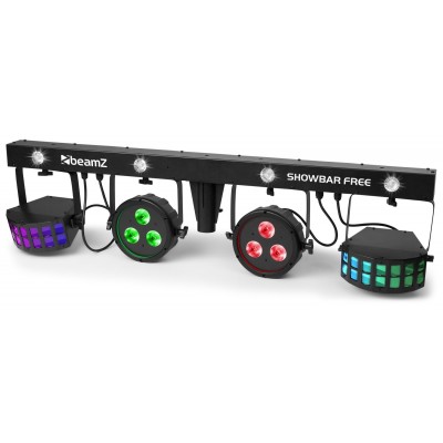 beamZ SHOWBAR FREE 2x PAR, 2x Derby un Strobe Gaismas efekts
