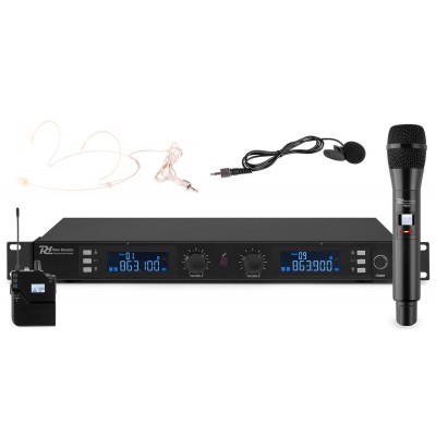 PD632C 2x 20 kanālu digitālā UHF bezvadu mikrofonu sistēma Combi
