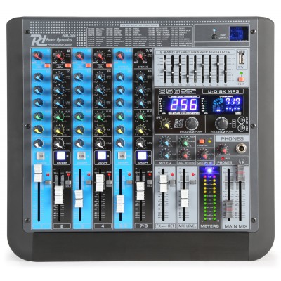 Power Dynamics PDM-S804 8 kanālu profesionālais analogais mikseris