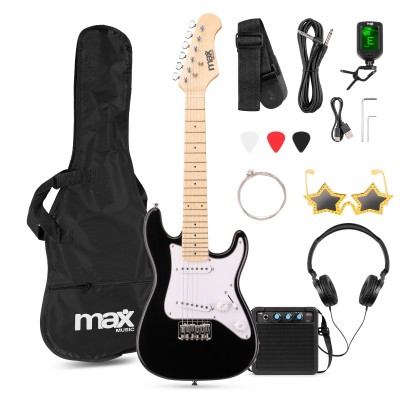 GigKit Junior elektriskās ģitāras komplekts, melns, 1/4