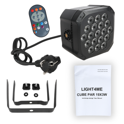 LIGHT4ME CUBE PAR 19X3W RGBW par prožektoru skatuves apgaismojums LED gaismas efekts LIGHT4ME CUBE PAR 19X3W RGBW par prožektoru skatuves apgaismojums LED gaismas efekts