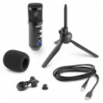 Vonyx CM320B studijas mikrofons USB melns ar atbalsi