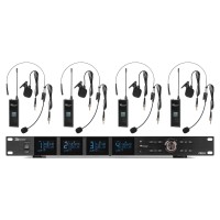 PD524B UHF bezvadu mikrofonu komplekts ar 4 korpusa mikrofoniem