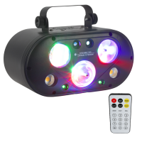 LIGHT4ME ULTRABOX 1 šviesos daugiafunkcinis LED RGBA 6in1 gobo efektas magiškas kamuolys vandens banga aukso stroboskopas lazerinis diskotekų DJ apšvietimas