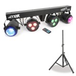 MAX Partybar 2x LED Par and 2x Jellymoon RGBW Gaismas efekts ar statīvu