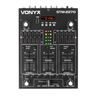 Vonyx STM2270 4 kanālu mikšeris ar skaņas efektiem USB/MP3/BT Vonyx STM2270 4 kanālu mikšeris ar skaņas efektiem USB/MP3/BT