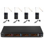 Power Dynamics PD504B 4x 50 kanālu UHF bezvadu mikrofonu komplekts ar 4 korpusa mikrofoniem