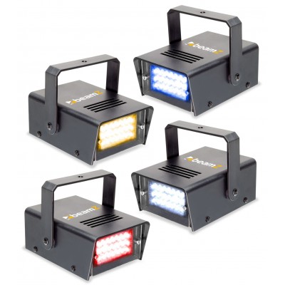 BeamZ BMS24SET 4 Mini LED stroboskopu komplekts RYBW