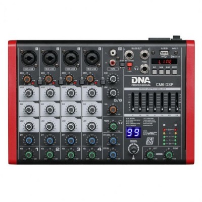 DNA CM6-DSP audio mikseris USB MP3 Bluetooth Phantom