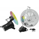 EUROLITE spoguļbumbu komplekts 30cm ar ķegļu punktu EUROLITE spoguļbumbu komplekts 30cm ar ķegļu punktu
