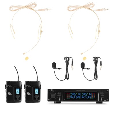 PD220B 2x 80 kanālu UHF bezvadu mikrofons True Diversity System BP