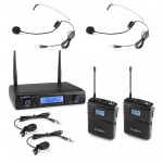 Vonyx WM62B bezvadu mikrofons UHF 16Ch ar 2 korpusiem