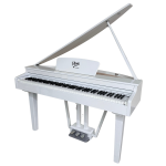 V-TONE GP-88 WH digitālās klavieres, flīģelis, stacionāras, baltas, svērtas atslēgas, pakāpeniska āmurveida darbības klaviatūra, V-TONE BENCH 2 WH klavieru sols ar uzglabāšanas nodalījumu, BALTS