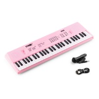 KD54 elektroniskā klaviatūra ar 54 taustiņiem un bateriju, rozā krāsā