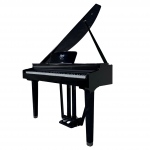 V-TONE GP-88 BK digitālās klavieres, flīģelis, stacionāras, MELNAS, svērtās taustiņi, pakāpeniskas āmurveida darbības klaviatūra, V-TONE BENCH 1 BK sēdeklis flīģelim
