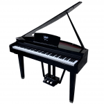 V-TONE GP-88 BK digitālās klavieres, flīģelis, stacionāras, MELNAS, svērtās taustiņi, pakāpeniskas āmurveida darbības klaviatūra, V-TONE BENCH 1 BK sēdeklis flīģelim