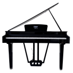 V-TONE GP-88 BK digitālās klavieres, flīģelis, stacionāras, MELNAS, svērtās taustiņi, pakāpeniskas āmurveida darbības klaviatūra, V-TONE BENCH 1 BK sēdeklis flīģelim