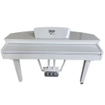 V-TONE GP-88 WH digitālās klavieres, flīģelis, stacionāras, baltas, svērtas atslēgas, pakāpeniska āmurveida darbības klaviatūra, V-TONE BENCH 2 WH klavieru sols ar uzglabāšanas nodalījumu, BALTS