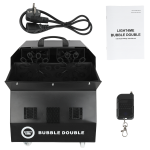 LIGHT4ME BUBBLE DOUBLE burbuļu mašīna 300W melna bezvadu tālvadības pults