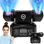 LIGHT4ME SID1 gaismas daudzefektu LED 4in1 RGBWA staru efekts 2x lāzera R/G zelta stroboskopu disko klubu DJ apgaismojums