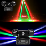 LIGHT4ME SID1 gaismas daudzefektu LED 4in1 RGBWA staru efekts 2x lāzera R/G zelta stroboskopu disko klubu DJ apgaismojums