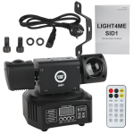 LIGHT4ME SID1 gaismas daudzefektu LED 4in1 RGBWA staru efekts 2x lāzera R/G zelta stroboskopu disko klubu DJ apgaismojums