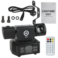 LIGHT4ME SID1 gaismas daudzefektu LED 4in1 RGBWA staru efekts 2x lāzera R/G zelta stroboskopu disko klubu DJ apgaismojums