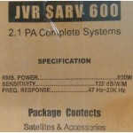 JVR SOUND SARV 600 Akustiskā sistēma